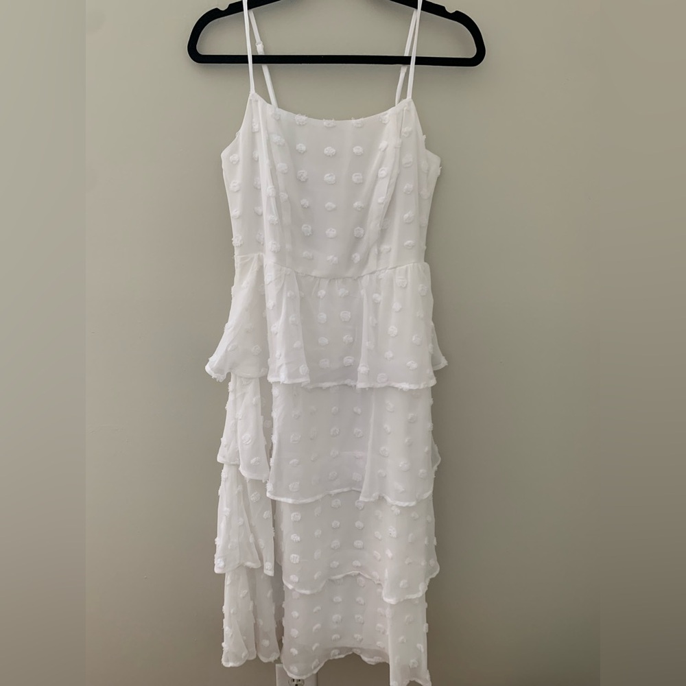 Lulu's White Textured High Low Dress